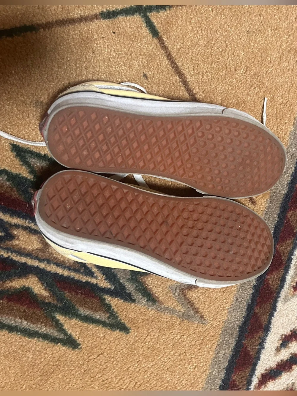 Yellow and White Low-Top Vans